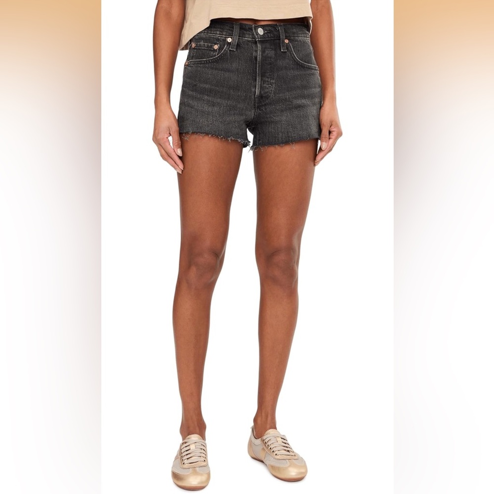 Levi’s 501 black wash denim shorts